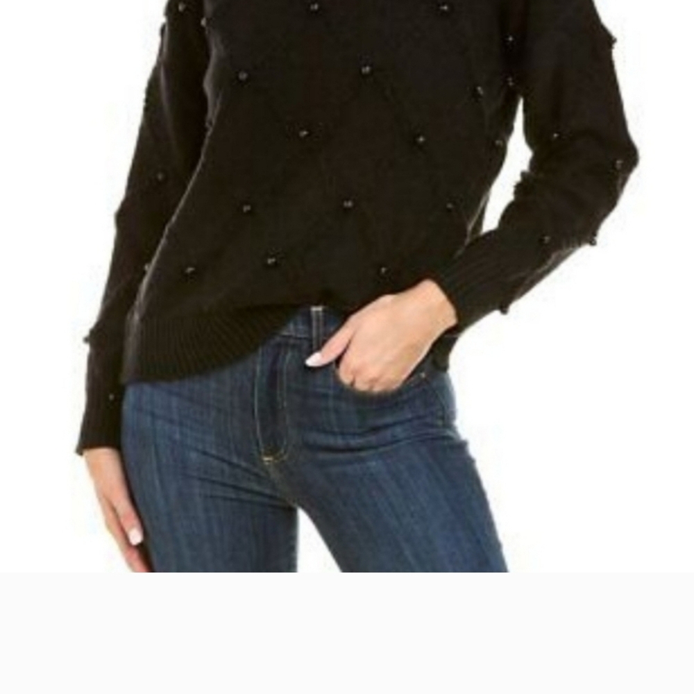 Black Sweater with Beaded Details